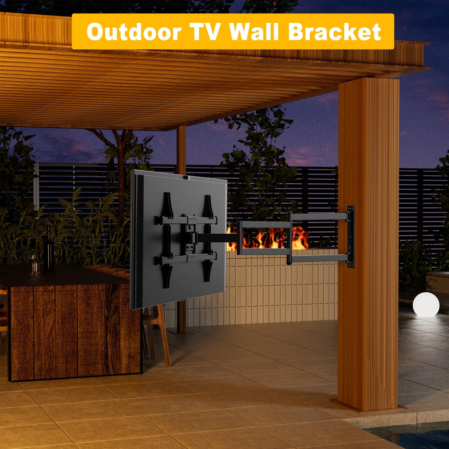 Long Arm TV Wall Mount for Most 37-75 Inch Flat Curved TVs, Max VESA 600x400mm up to 88lbs