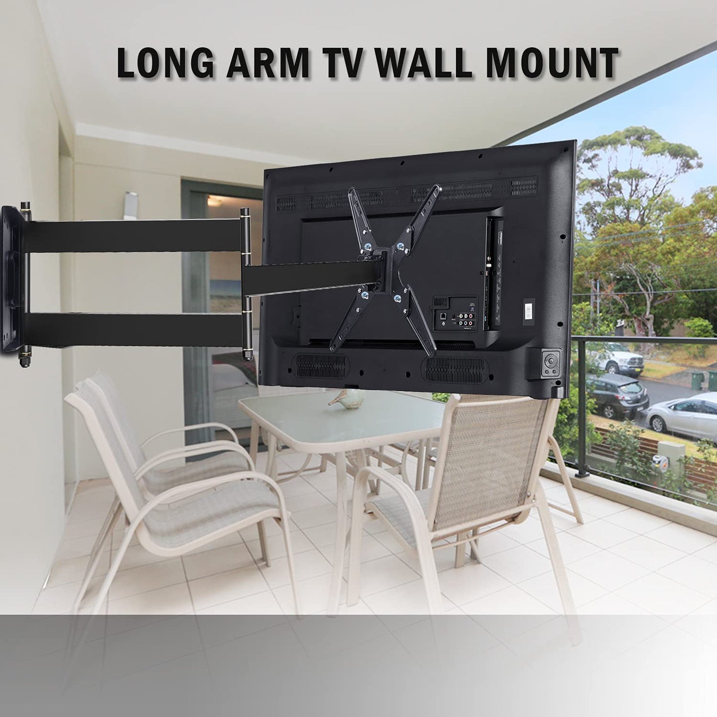 43" Extension Full Motion Corner TV Mount,Fits 17-55 Inch Flat/Curve TVs,VESA 400x400mm,Holds110 lbs