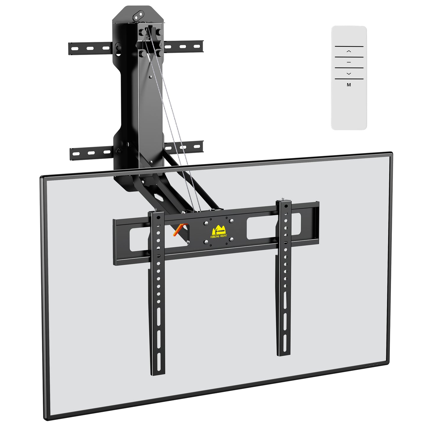Motorized Fireplace Pull Down TV Mount with Remote for 32-85" TVs, Electric Above Fireplace TV Wall Mount with Height Adjustable, Swivel,Tilt, Holds 88 lbs Max VESA 600x400