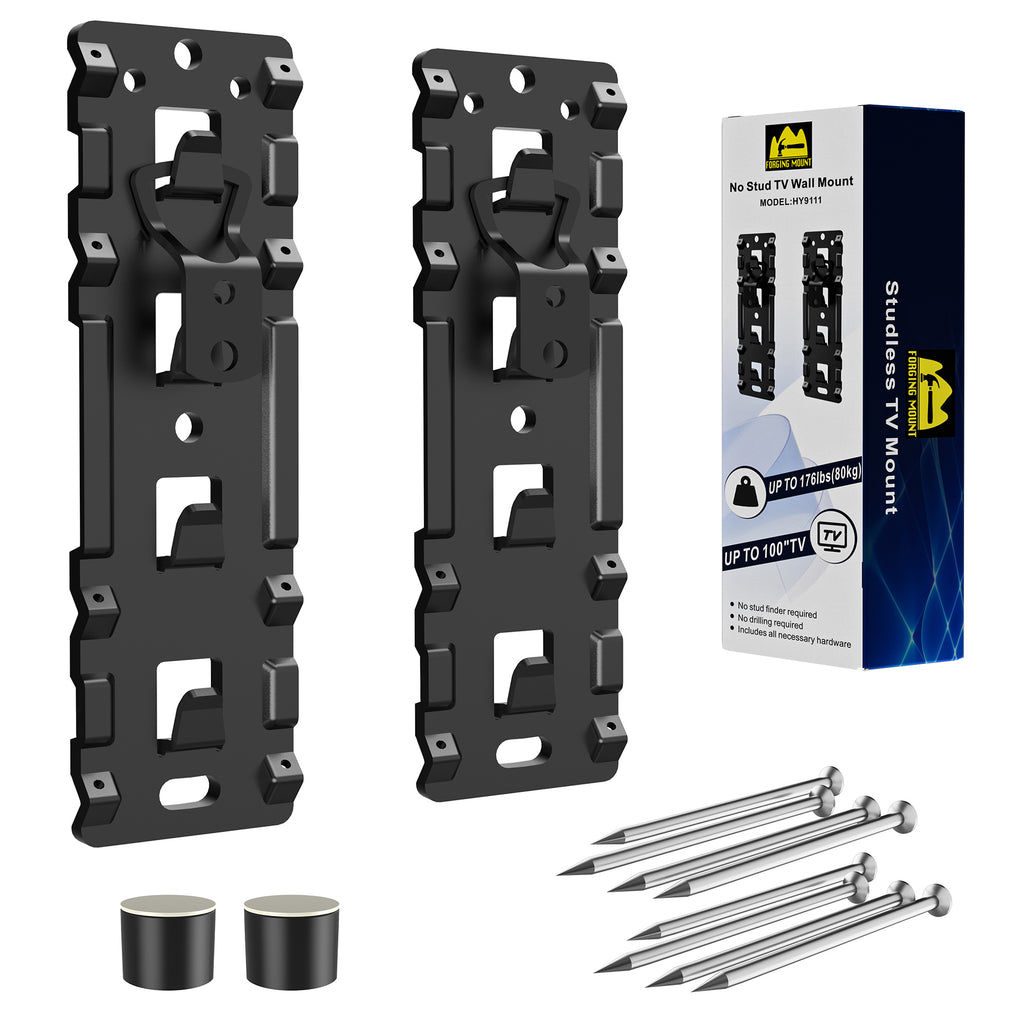 NO Stud TV Wall Mount,Drywall Wall Mount for 26-100" TVs/Monitors,Holds Up to 176LBS, Height Adjustable,1.17'' Low Profile Studless TV Mount,No Drilling No Funder Required,Easy Install