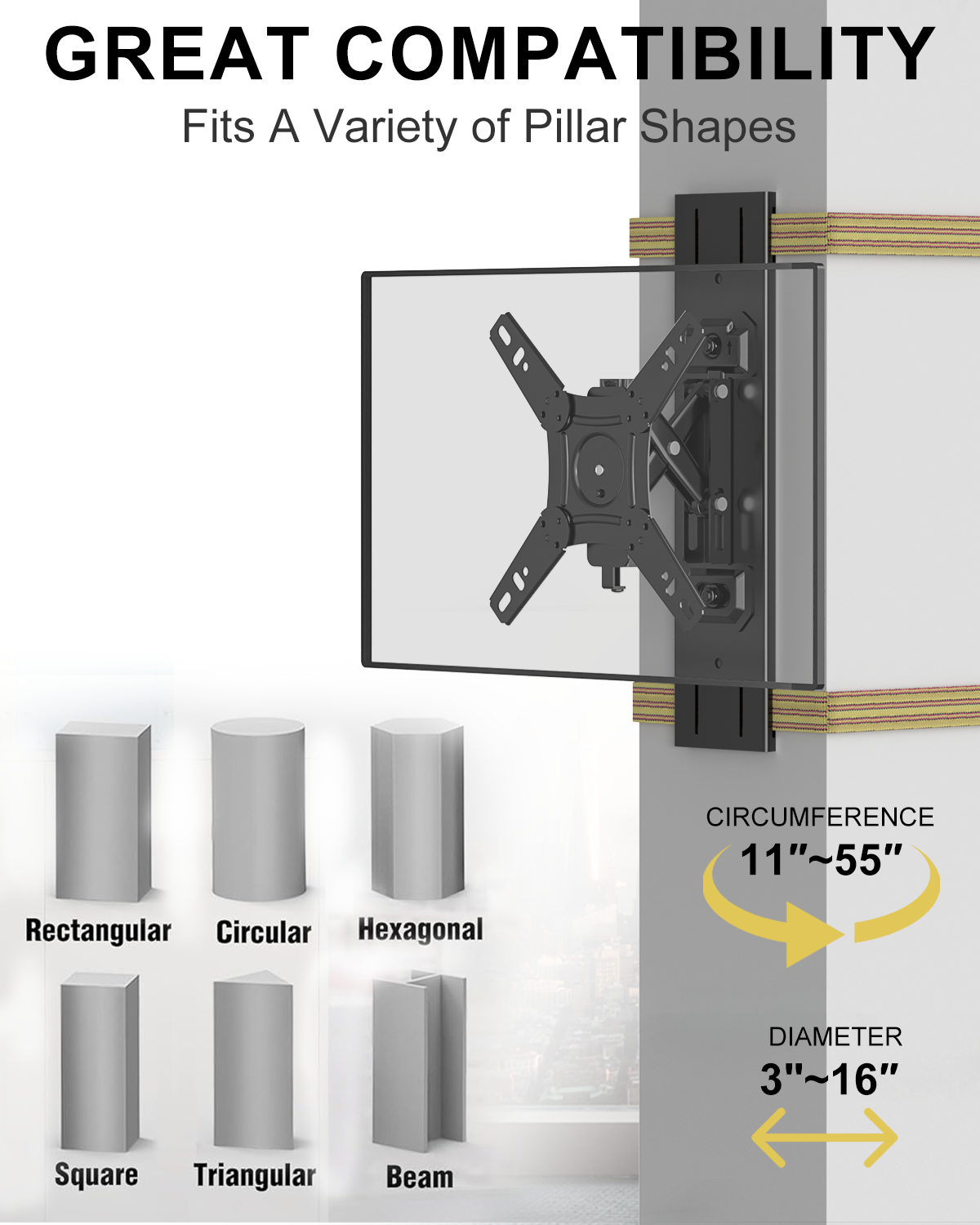 No drilling outdoor TV Mount, for 13-42 inch TVs