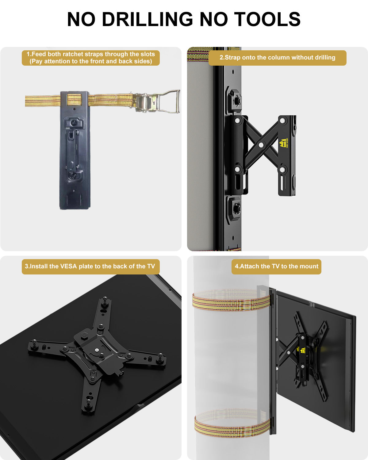 No drilling outdoor TV Mount, for 13-42 inch TVs
