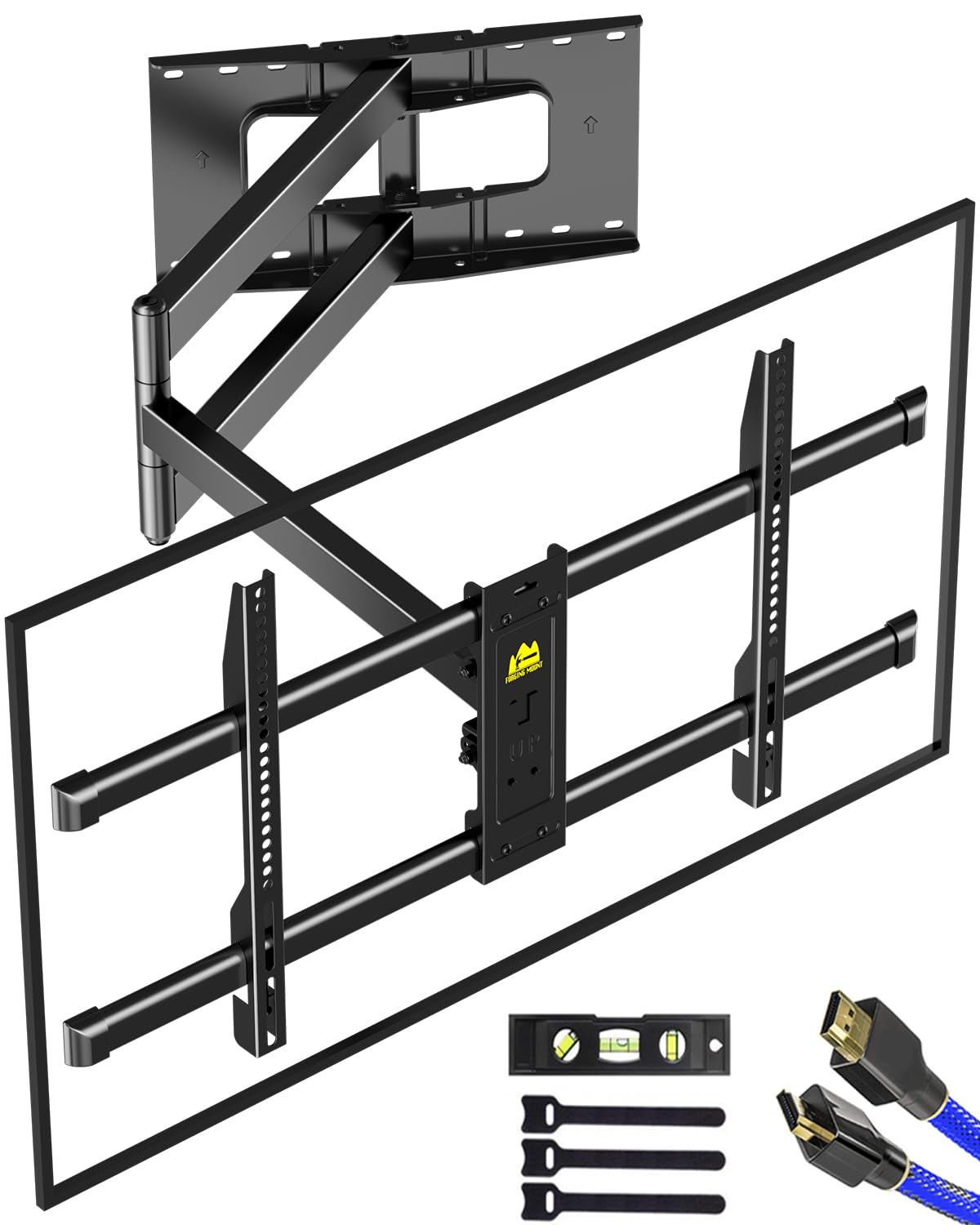 Full Motion Wall Mount TV Bracket with 43” Extension & Swivel Articulating Arm , Fits 42 to 80 Inch,Holds up to 110 lbs, VESA 600x400mm