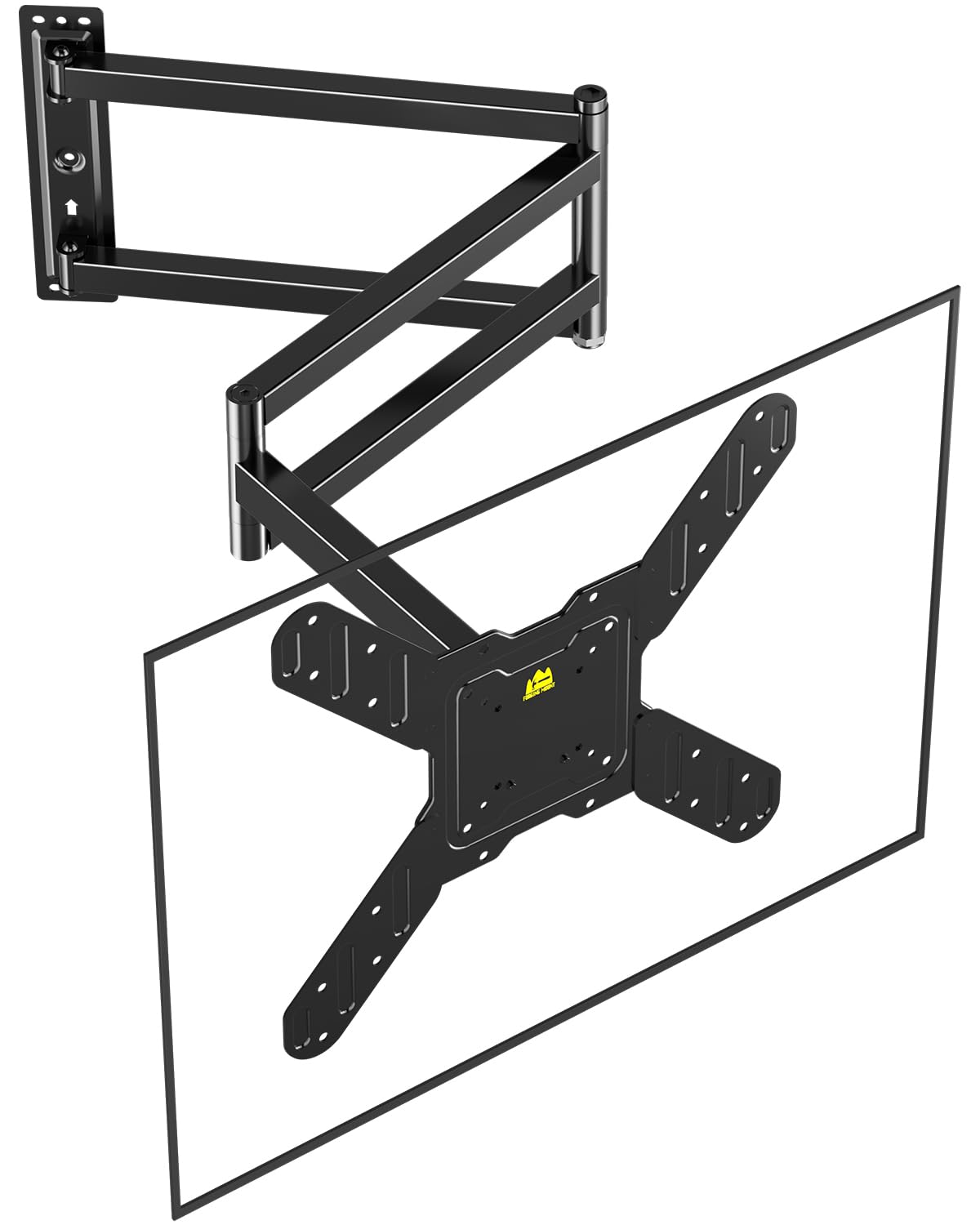 Corner TV Wall Mount for Most 26-65 Inch Flat Curved TVs, 3 Folding Arms Articulating TV Bracket Max VESA 400x400mm up to 77lbs