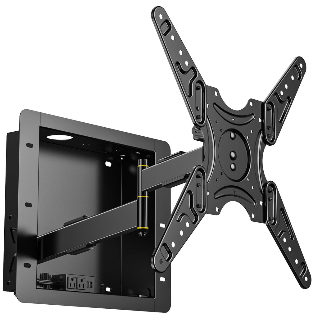 Recessed in-Wall TV Mount,Low Profile TV Wall Mount,20 Inch Extended Arm Fits Screen Sizes 32, 37, 40, 42, 47, 50, 55, 60, 65,inch,Up to 99 lbs