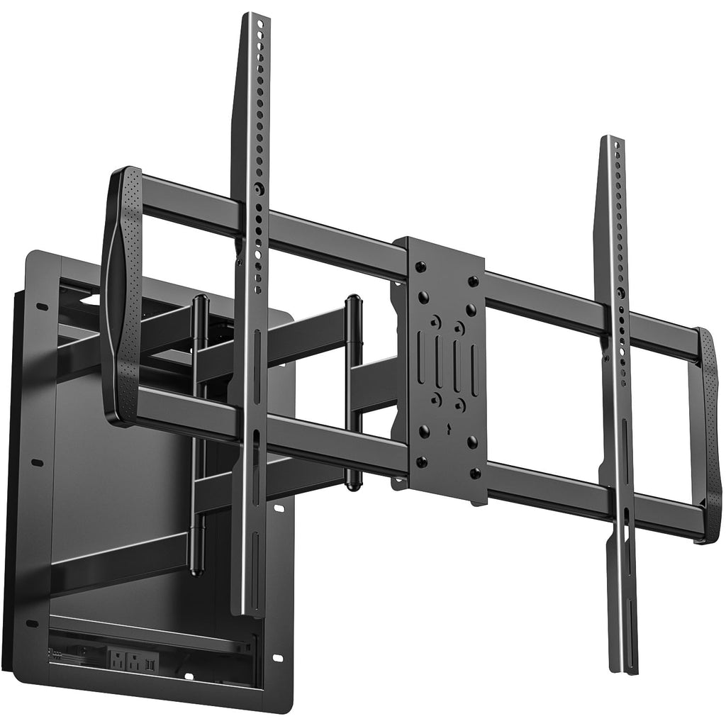 Recessed TV Wall Mount for 50-100" TVs, Holds 176 lbs, VESA 800X600 Heavy Duty Full Motion in-Wall TV Mount for Flush Installation,Tilts, Swivels,Low Profile Design,Fits 16" Wood Stud