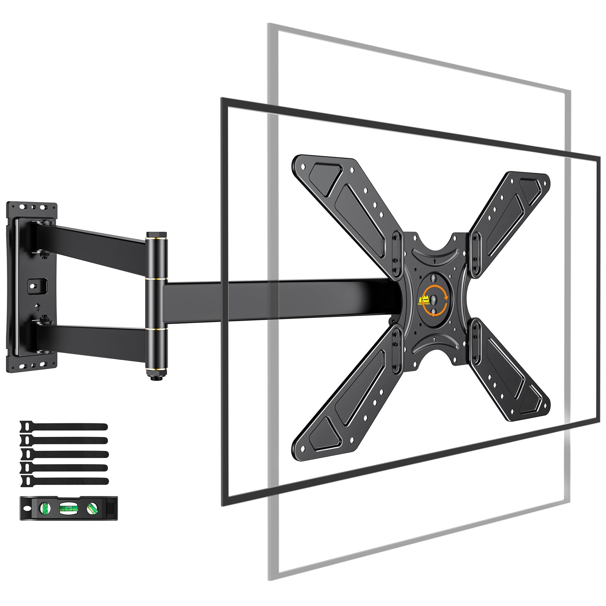 Full Motion Corner TV Wall Mount for 32-75 Inch TVs Holds 110 lbs,33" Long Extension Arm with Landscape to Portrait Rotation, Swivel & Tilt,Vertical Rotating TV Mount,Max VESA 600x400mm