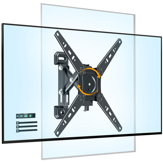 Rotating TV Wall Mount for 13-49 Inch TVs Monitor, Extendable Corner Wall Mount, TV Bracket for Flat & Curved Screens, VESA 75x75mm to 300x300mm, Holds up to 55lbs