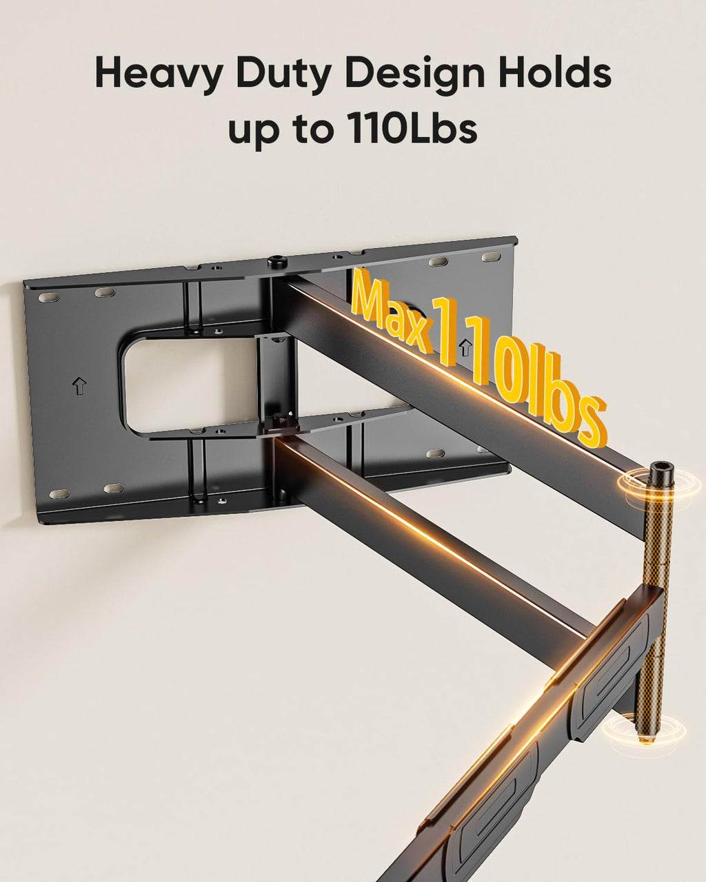 Full Motion Wall Mount TV Bracket with 43” Extension & Swivel Articulating Arm , Fits 42 to 80 Inch,Holds up to 110 lbs, VESA 600x400mm