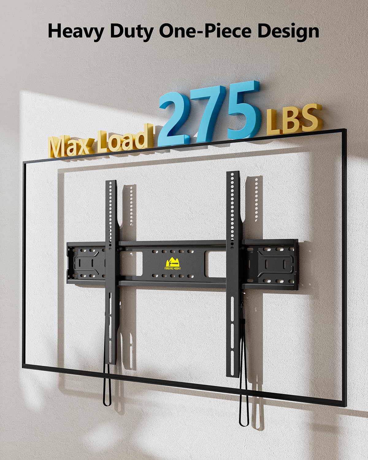 FORGING MOUNT Heavy Duty Fixed TV Wall Mount Holds up to 275Lbs for 65-110 inch TVs，16"/18"/24" Studs MAX VESA 900x600mm