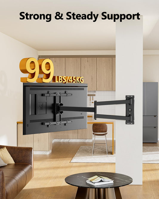 Corner TV Mount Long Arm TV Wall Mount Bracket for 27-70" Screen,VESA 400x400mm, Holds 100 lbs HY9488-B