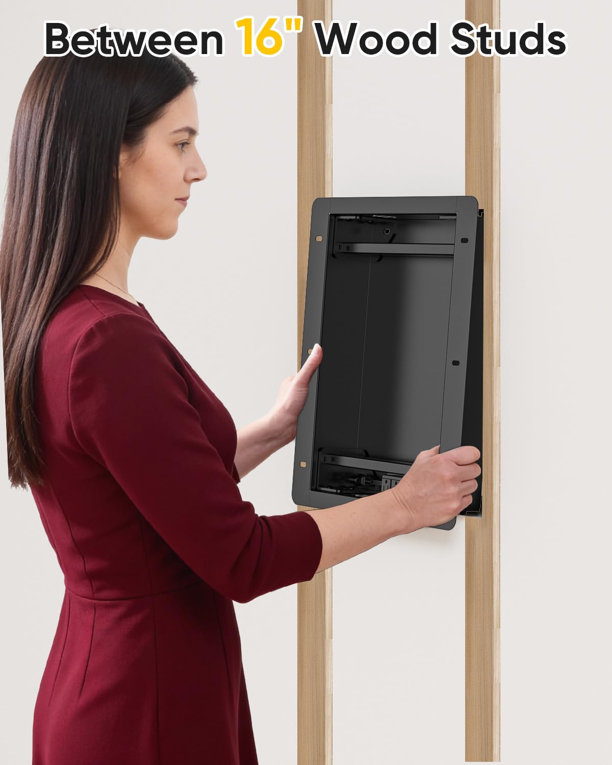 Recessed TV Wall Mount for 50-100" TVs, Holds 176 lbs, VESA 800X600 Heavy Duty Full Motion in-Wall TV Mount for Flush Installation,Tilts, Swivels,Low Profile Design,Fits 16" Wood Stud