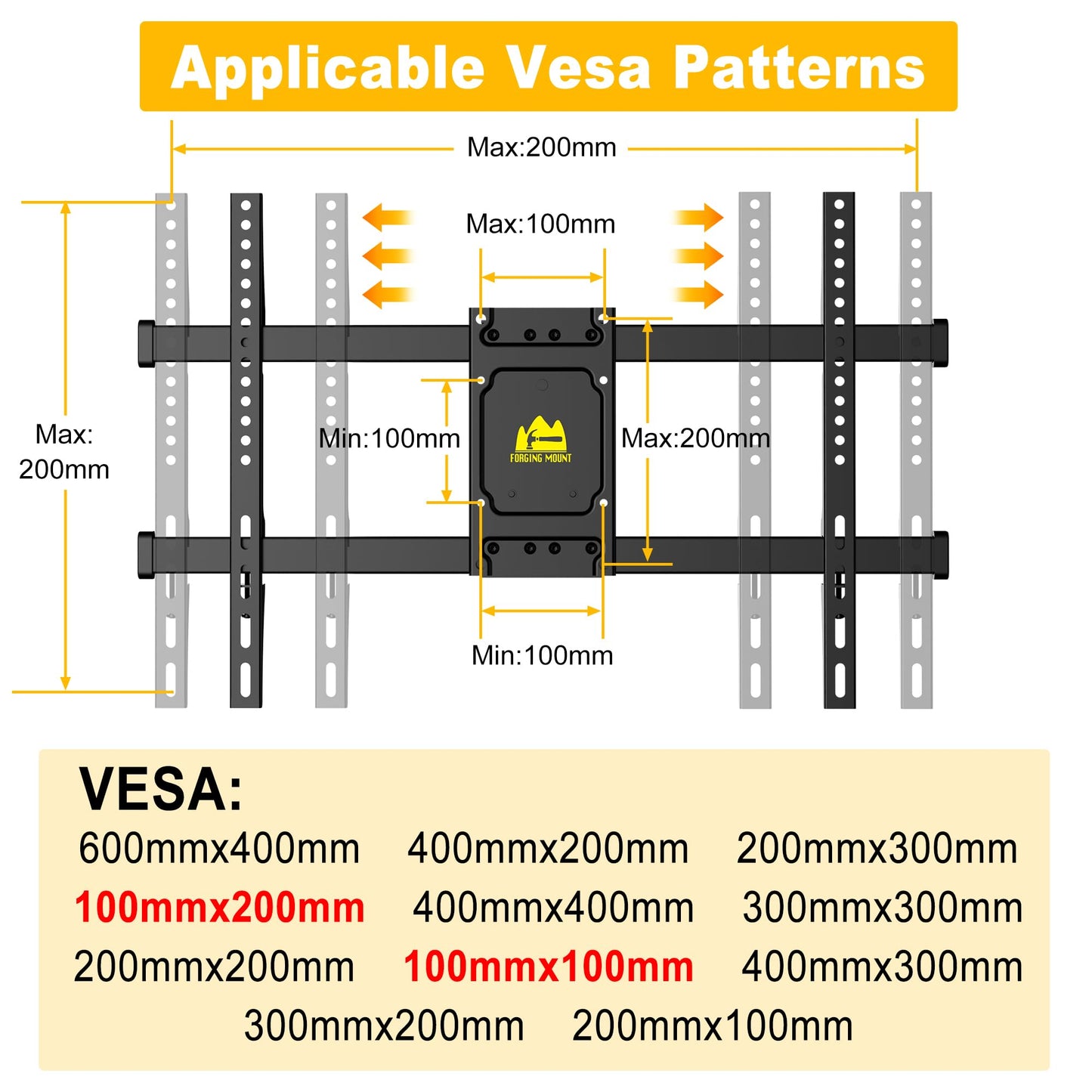 Long Arm TV Wall Mount for Most 37-75 Inch Flat Curved TVs,  Max VESA 600x400mm up to 88lbs