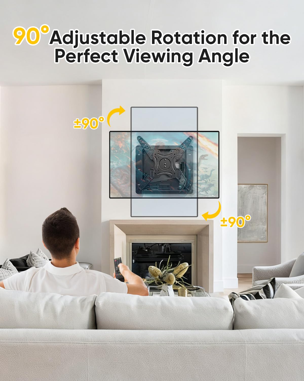 Recessed in-Wall TV Mount,Low Profile TV Wall Mount,20 Inch Extended Arm Fits Screen Sizes 32, 37, 40, 42, 47, 50, 55, 60, 65,inch,Up to 99 lbs
