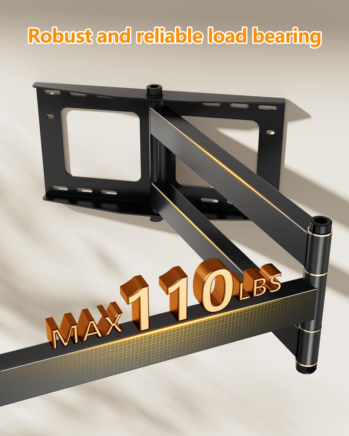 FORGING MOUNT Long Extension TV Mount Full Motion Wall Bracket with 42 inch Long Arm Articulating TV Wall Mount for 37 to 80 Inch Flat/Curve TVs, VESA 600x400mm Compatible, Holds up to 110 lbs-FM9388-B