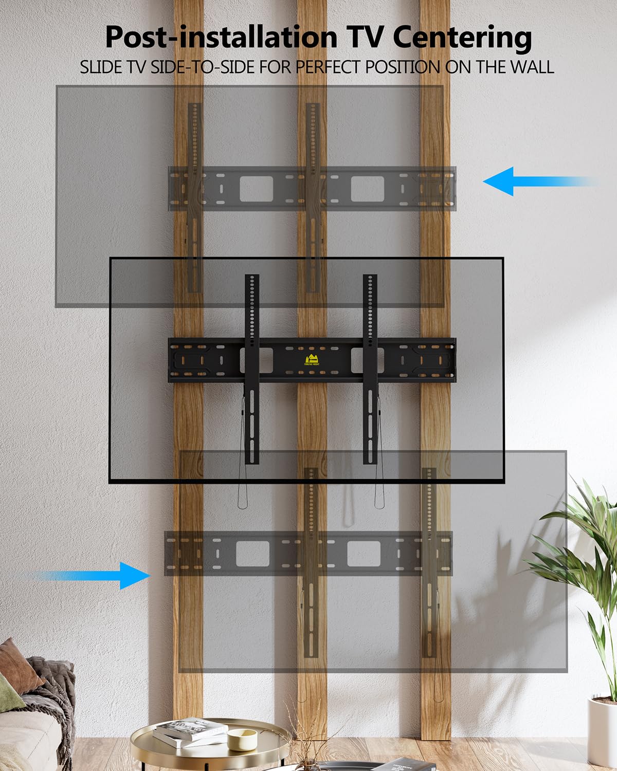 FORGING MOUNT Heavy Duty Fixed TV Wall Mount Holds up to 275Lbs for 65-110 inch TVs，16"/18"/24" Studs MAX VESA 900x600mm