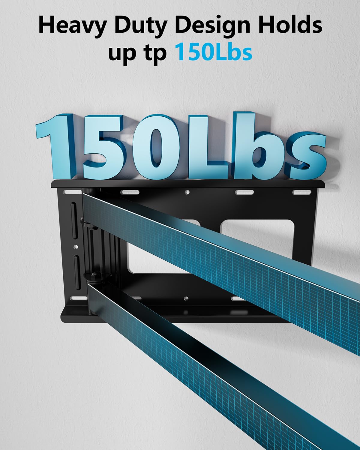 TV Mount, Height Setting Full Motion 36" Extends, Fits 42"-90" TVs,Holds 150lbs,VESA 600x400mm,Included HDMI Cable, HY9397-B