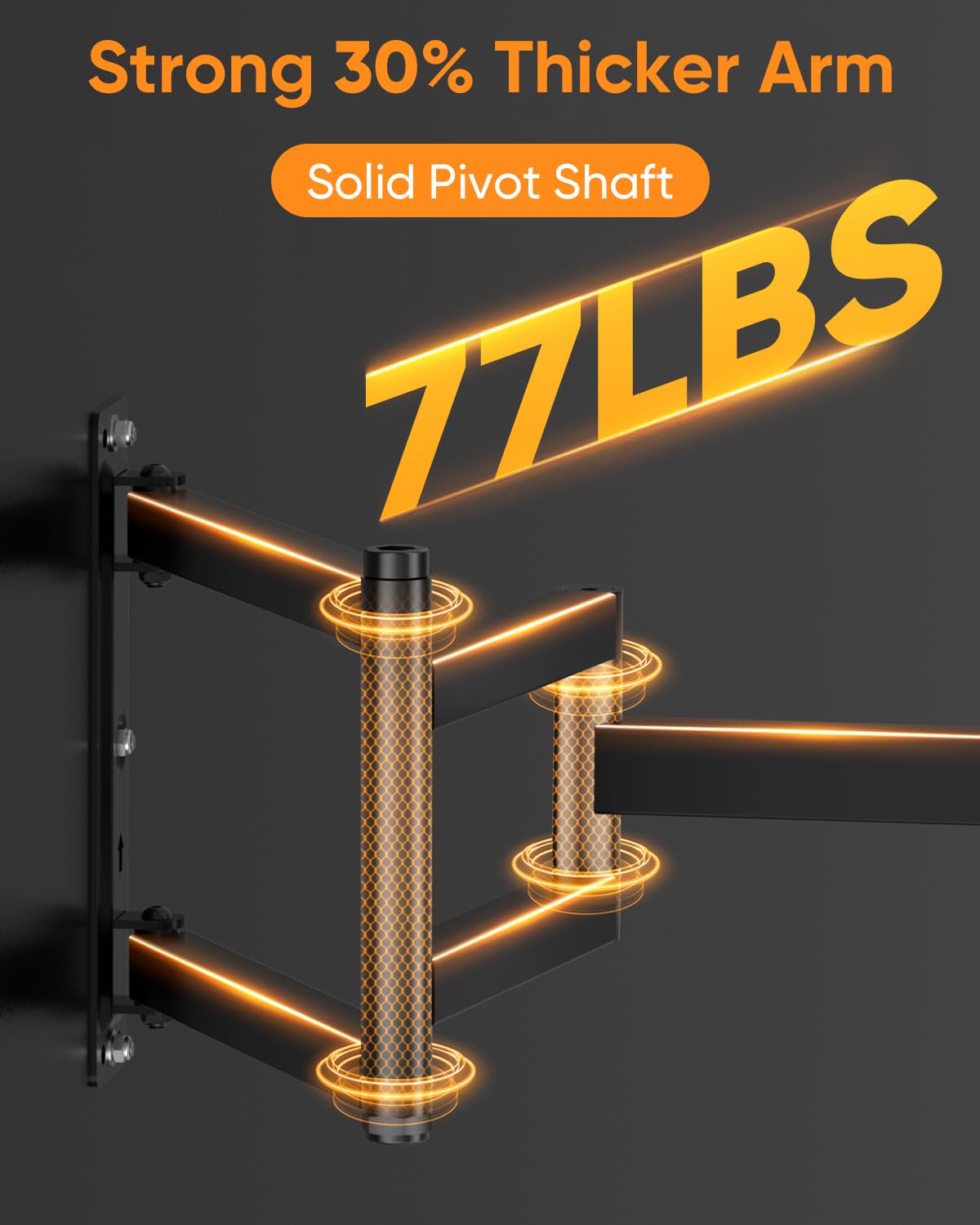 Corner TV Wall Mount for Most 26-65 Inch Flat Curved TVs, 3 Folding Arms Articulating TV Bracket Max VESA 400x400mm up to 77lbs