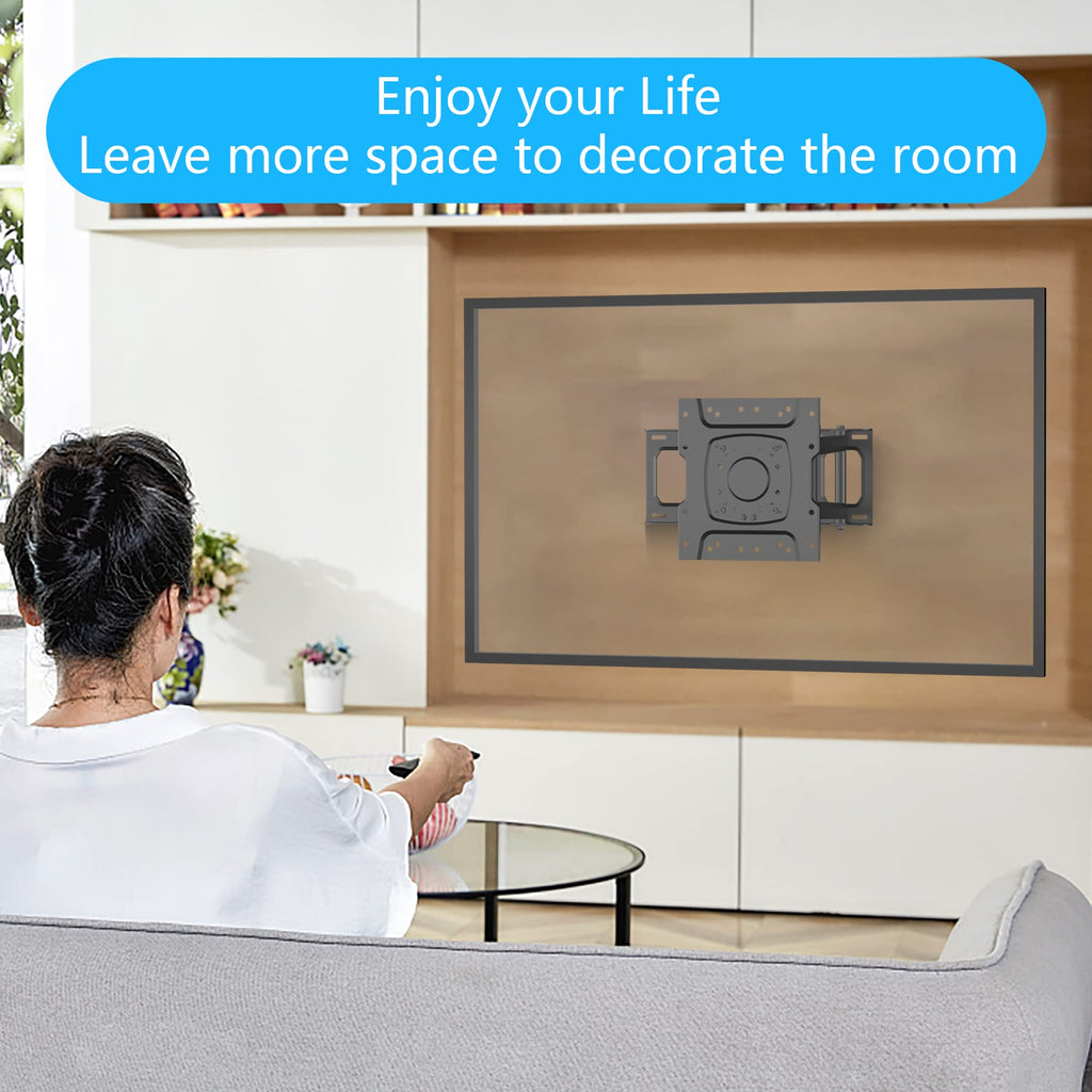 Corner TV Wall Mount with 25.6 inch Long Arm,Fit 13-43”TVs and Monitor, Max VESA 200x200mm, 12"/16” Wood Studs, Holds up to 77lbs