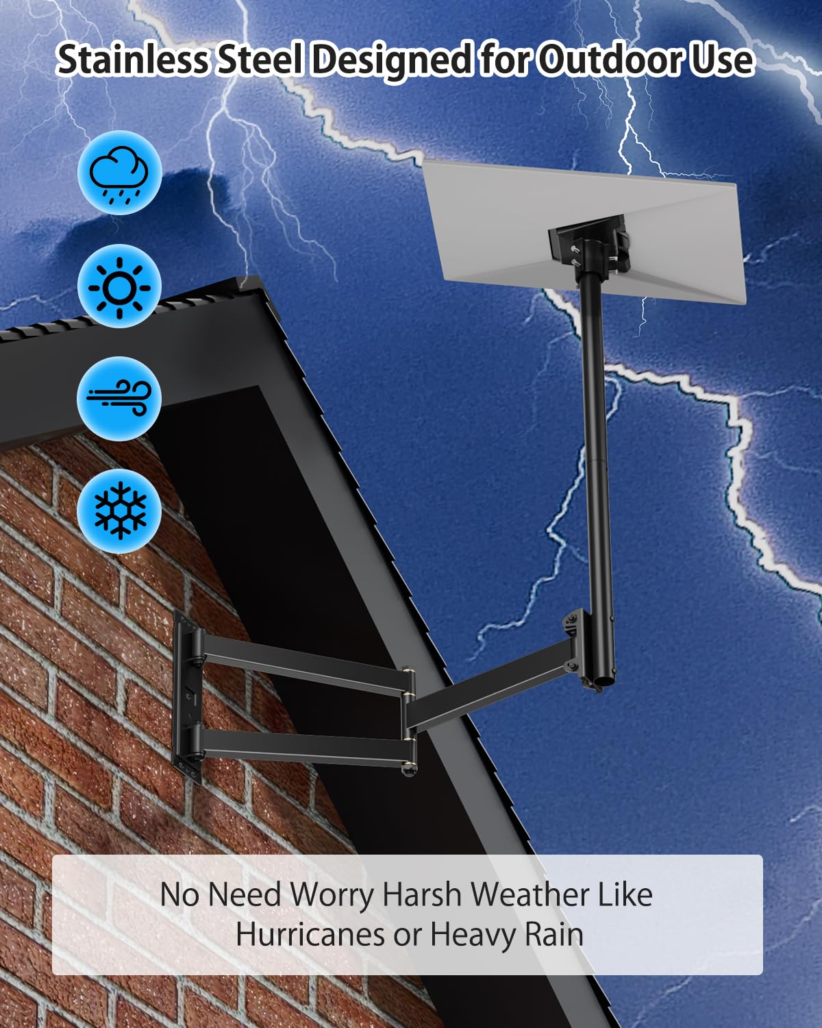 Starlink Gen 3 Standard Wall Mount, 29.7inch Long Arm Wall Mount Fit for Starlink Gen 3, Extension Heavy Duty Pole Mount with Gen 3 Pipe Adapter Roof Mount for Starlink Internet Kit Satellite