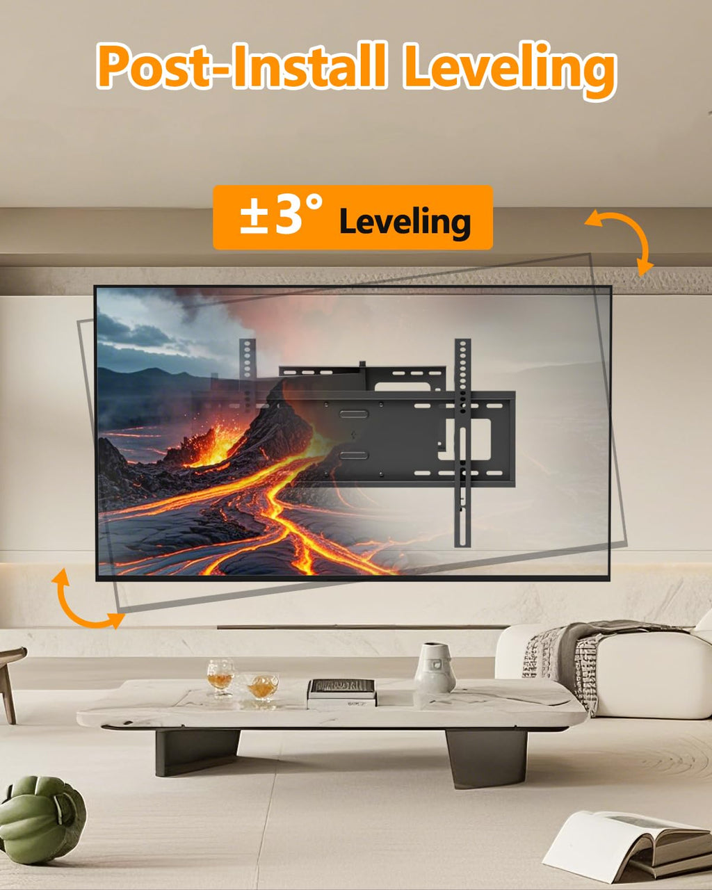 FORGING MOUNT Long Extension TV Mount Full Motion Wall Bracket with 42 inch Long Arm Articulating TV Wall Mount for 37 to 80 Inch Flat/Curve TVs, VESA 600x400mm Compatible, Holds up to 110 lbs-FM9388-B