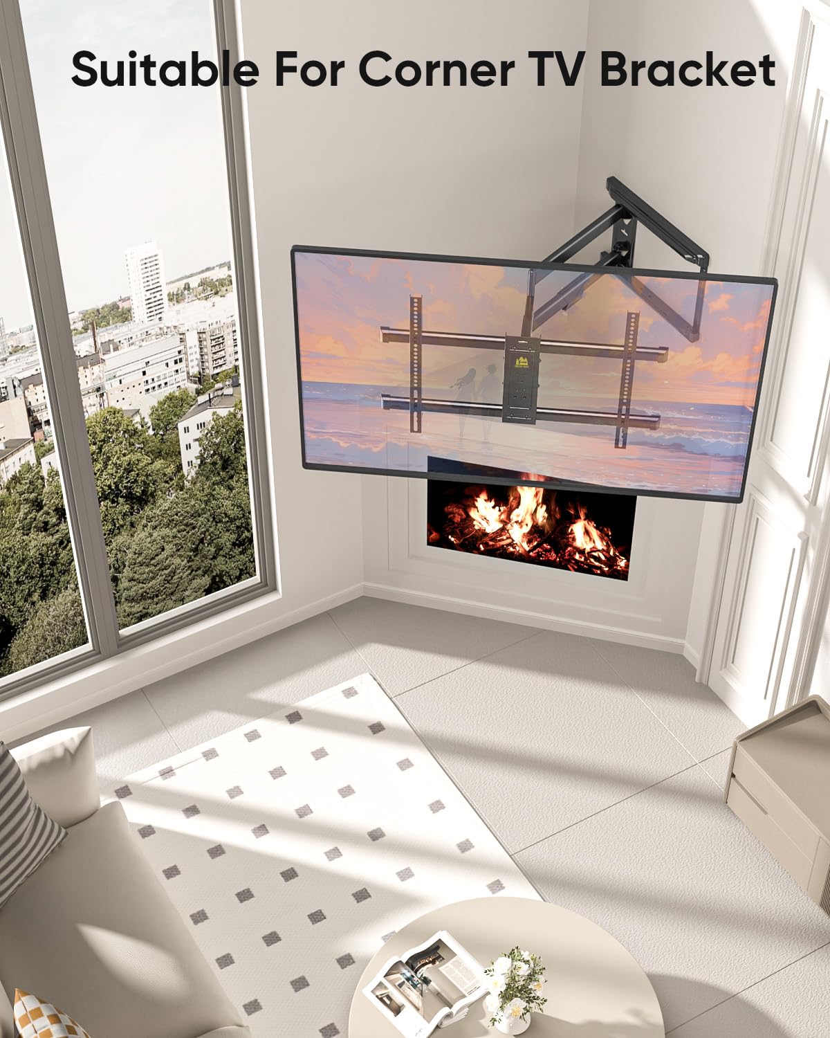 TV Wall Mount with 30 inch Long Arm its 37 to 75" Flat/Curve TVs-HY9389-B