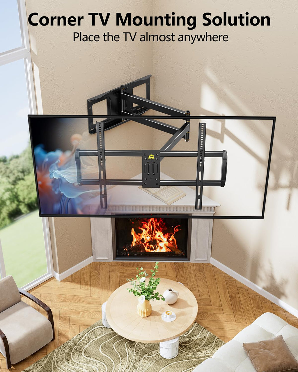 43–110 inch Long Arm Full Motion TV Wall Mount Holds 176 lbs, VESA 900x600mm, 42.8″ Long Extension for Screen Centered on Living Room,Heavy Duty TV Mount, Tilt, Fits 12″/16″/24″ Studs,