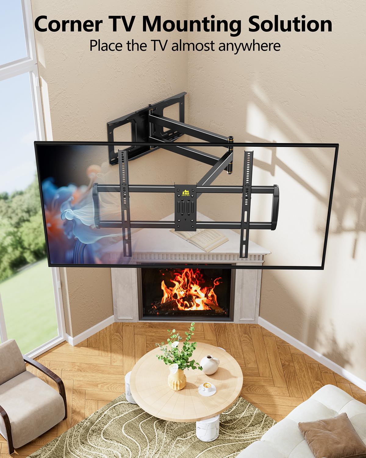 43–110 inch Long Arm Full Motion TV Wall Mount Holds 176 lbs, VESA 900x600mm, 42.8″ Long Extension for Screen Centered on Living Room,Heavy Duty TV Mount, Tilt, Fits 12″/16″/24″ Studs,