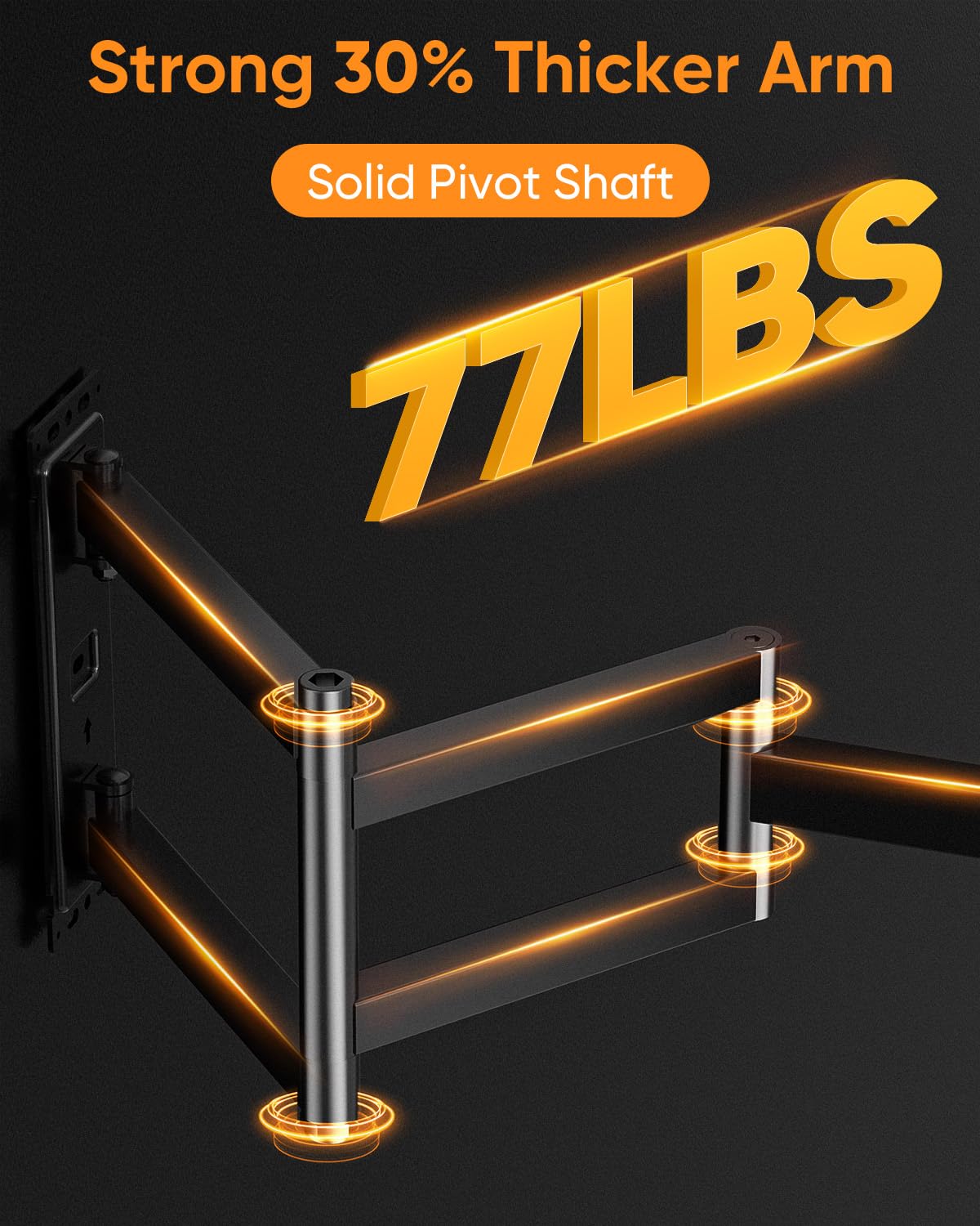FORGING MOUNT Long Arm TV Wall Mount for 26-65" TVs, 40.75" Long Extension Arm,VESA 400x400mm Holds 88 lbs
