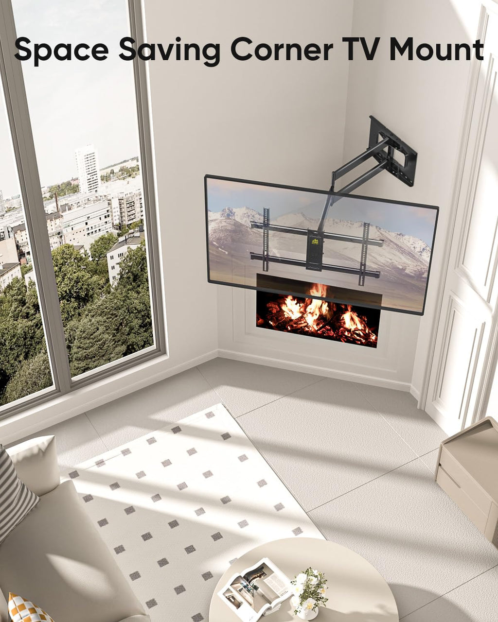 Full Motion Wall Mount TV Bracket with 43” Extension & Swivel Articulating Arm , Fits 42 to 80 Inch,Holds up to 110 lbs, VESA 600x400mm