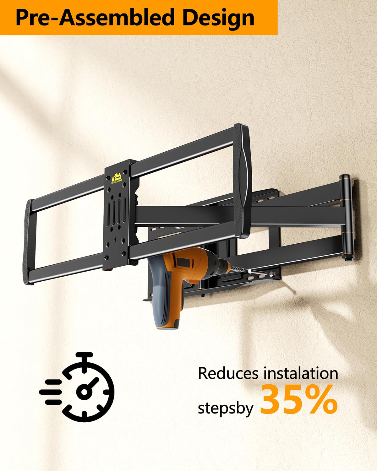 43–110 inch Long Arm Full Motion TV Wall Mount Holds 176 lbs, VESA 900x600mm, 42.8″ Long Extension for Screen Centered on Living Room,Heavy Duty TV Mount, Tilt, Fits 12″/16″/24″ Studs,