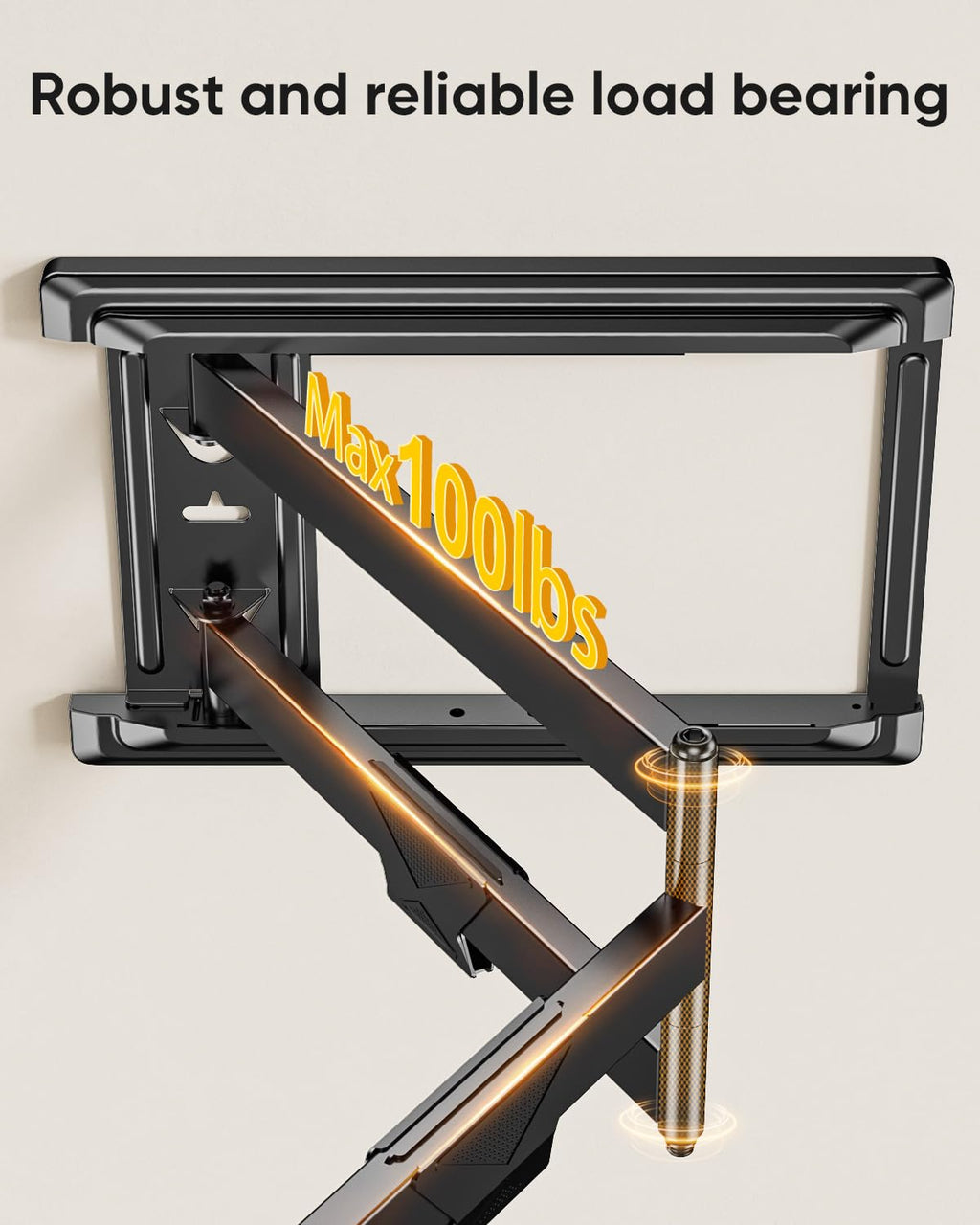 TV Wall Mount with 30 inch Long Arm its 37 to 75" Flat/Curve TVs-HY9389-B