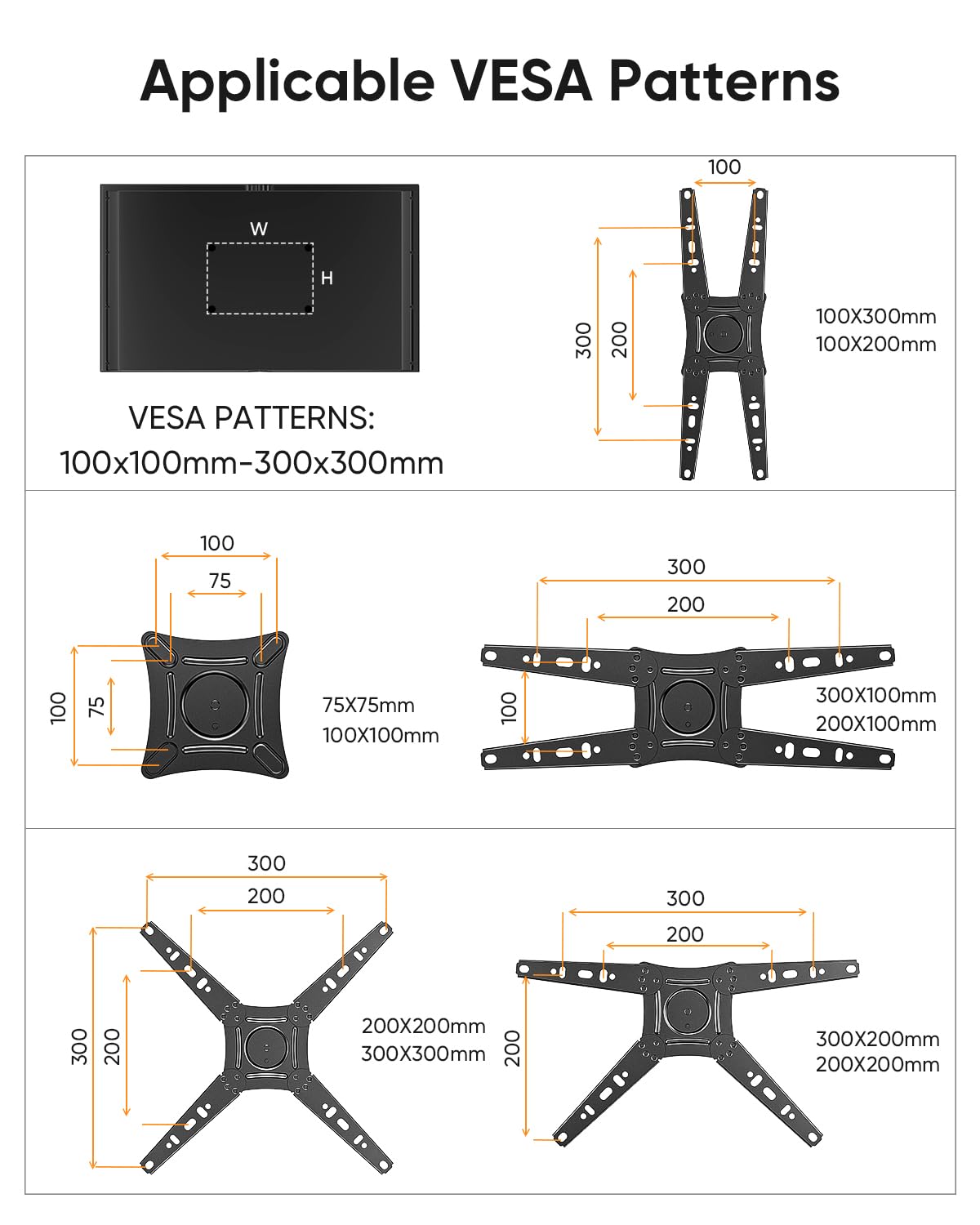 Long Arm TV Wall Mount for Most 17-50 Inch TVs, 40.7 Inch Long Extension TV Mount Swivel and Tilt, Full Motion Wall Mount TVS Bracket Fit Max VESA 300x300mm