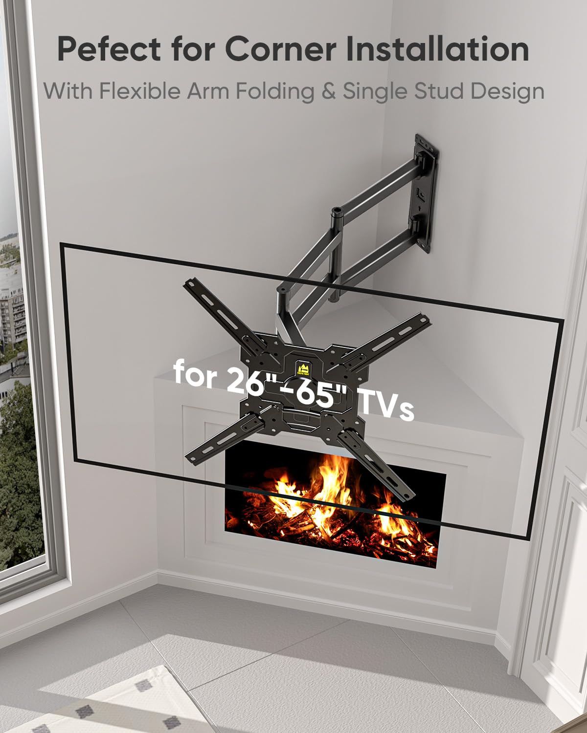 FORGING MOUNT Long Arm TV Wall Mount for 26-65" TVs, 40.75" Long Extension Arm,VESA 400x400mm Holds 88 lbs
