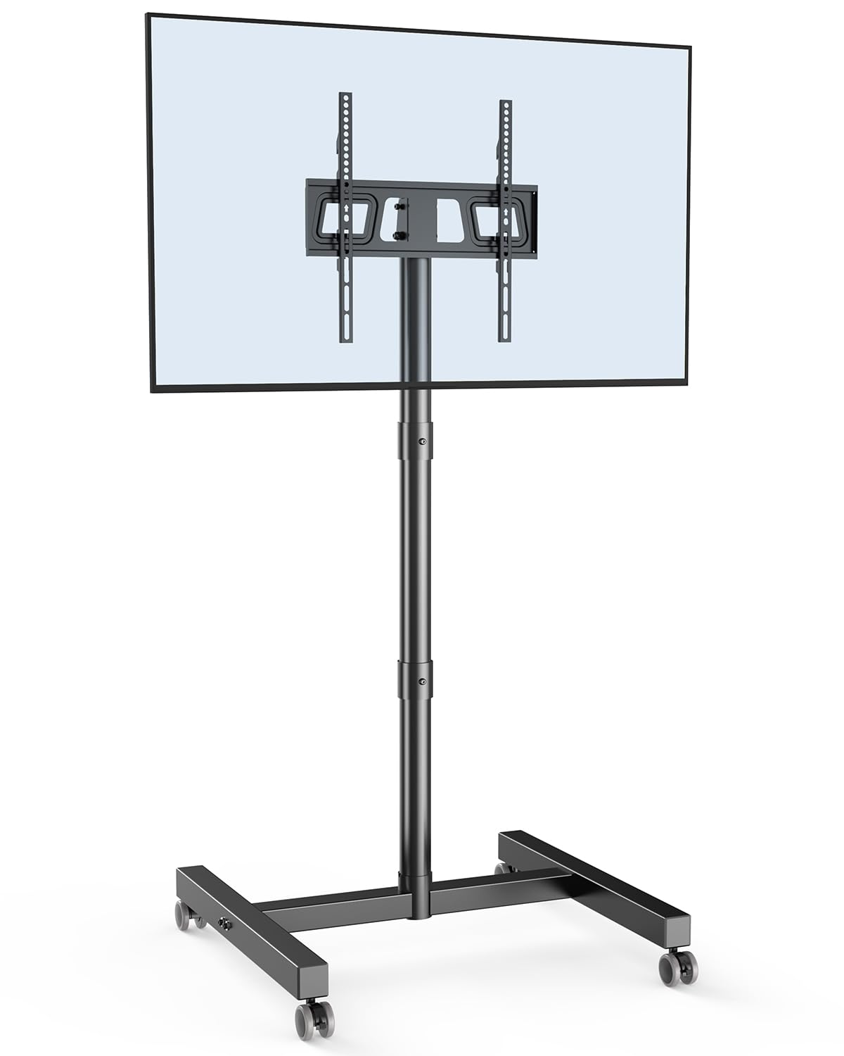 Mobile TV Cart with Wheels for 23-60 Inch LCD LED OLED Flat Curved Screen TVs, Rolling TV Stand Height Adjustable Tilt Holds Up to 88lbs, Portable Floor Stand Max VESA 400x400mm