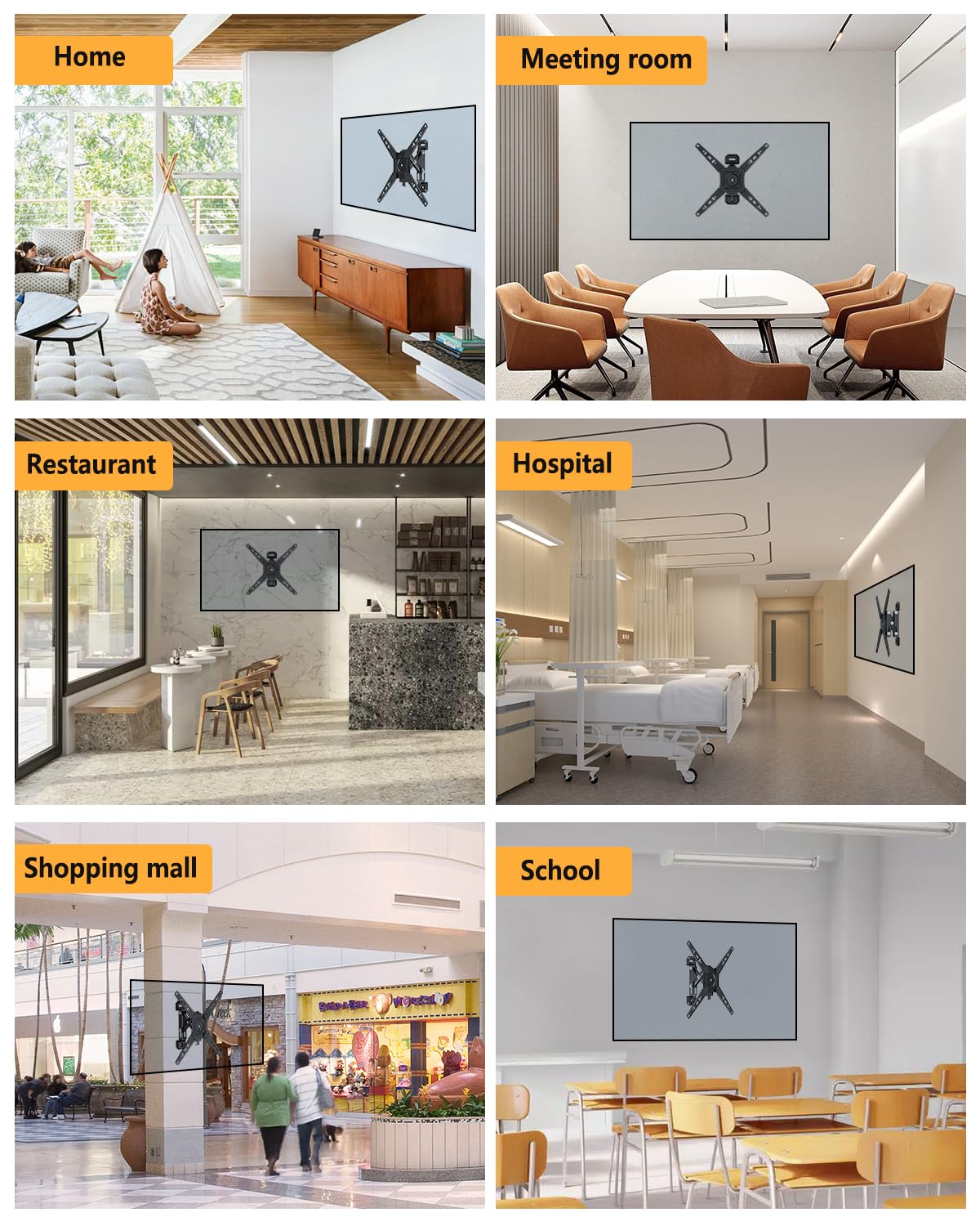 Rotating TV Wall Mount for 13-49 Inch TVs Monitor, Extendable Corner Wall Mount, TV Bracket for Flat & Curved Screens, VESA 75x75mm to 300x300mm, Holds up to 55lbs