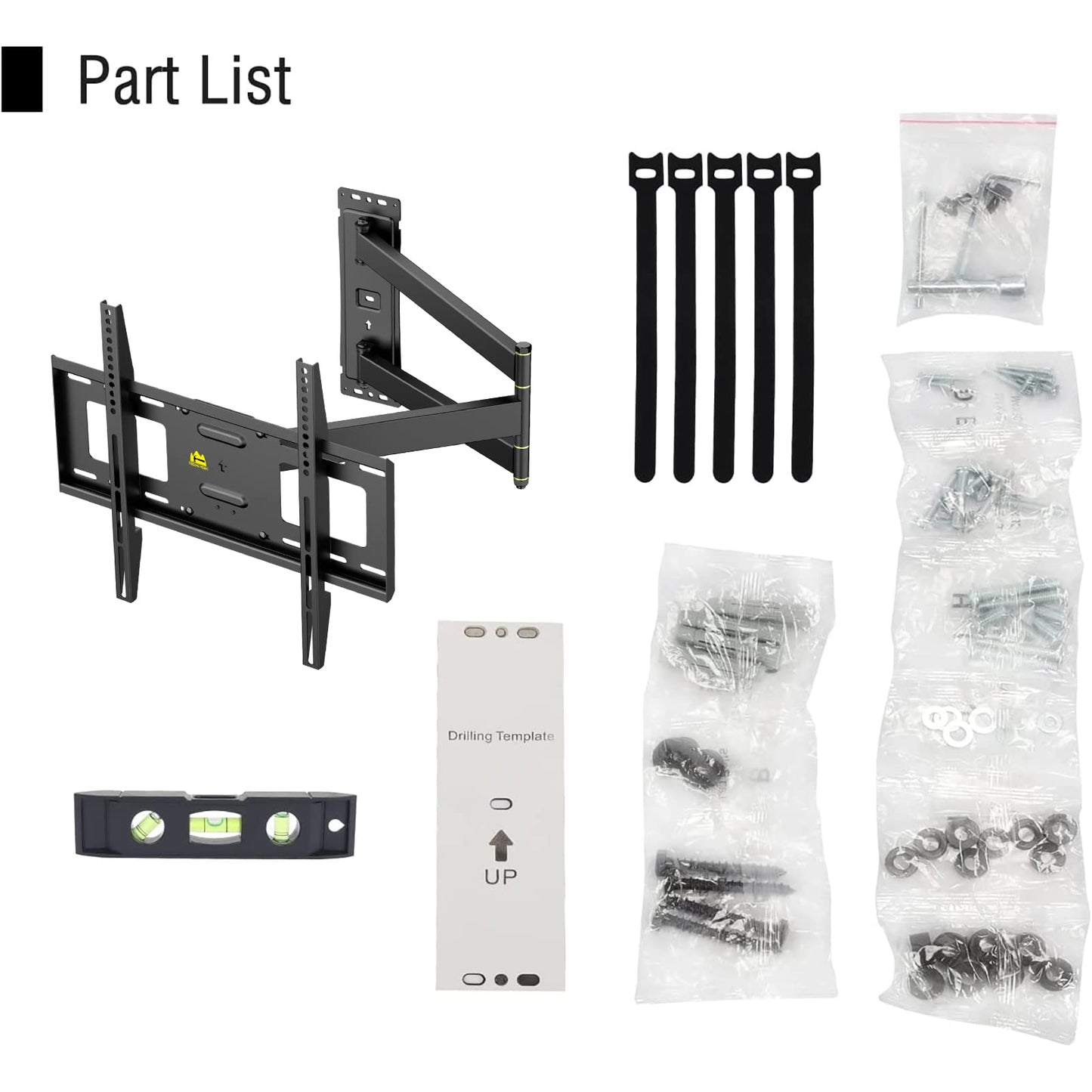 Corner TV Wall Mount Long Arm TV Mount for 23"-60" TVs-Easy to Install Single Stud Design- 33" of Smooth Extension Plus Swivel,Tilt,Holds 99lbs,Universal Bracket Max VESA 400X400mm,HY9414