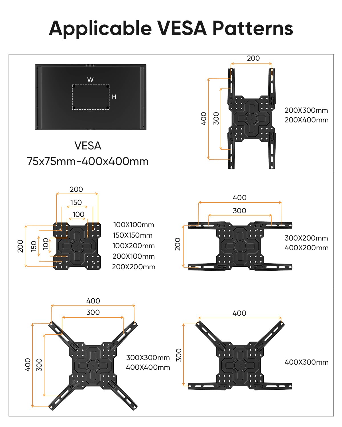 FORGING MOUNT Long Arm TV Wall Mount for 26-65" TVs, 40.75" Long Extension Arm,VESA 400x400mm Holds 88 lbs