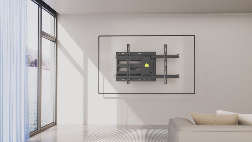 TV Wall Mount with 30 inch Long Arm its 37 to 75" Flat/Curve TVs-HY9389-B