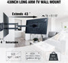 TV Mount,Dual Articulating 43 inch Long Arm Full Motion TV Wall Mount,Fits 50-100 Inch TV, VESA800x600mm & 8ft HDMI HY9402-B