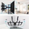 Corner TV Wall Mount Full Motion TV Corner Mount Bracket Fits 32"-65" TVs- Holds 110 lbs Max VESA 600x400 W/Tilt, Swivel and Level-HY9395-B