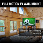 TV Mount,Dual Articulating 43 inch Long Arm Full Motion TV Wall Mount,Fits 50-100 Inch TV, VESA800x600mm & 8ft HDMI HY9402-B