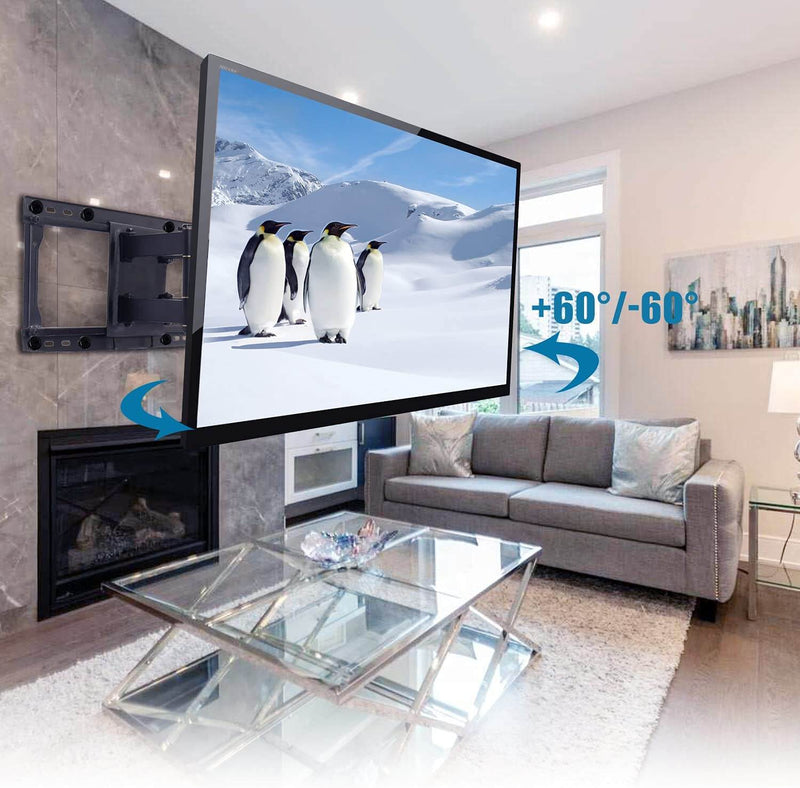 TV Wall Mount Bracket for Big TVs 42-90" TV,Dual Articulating Arm, Hold up to 176lbs Max VESA 800x400mm,Fits 24" 16" Studs Added 8 ft HDMI
