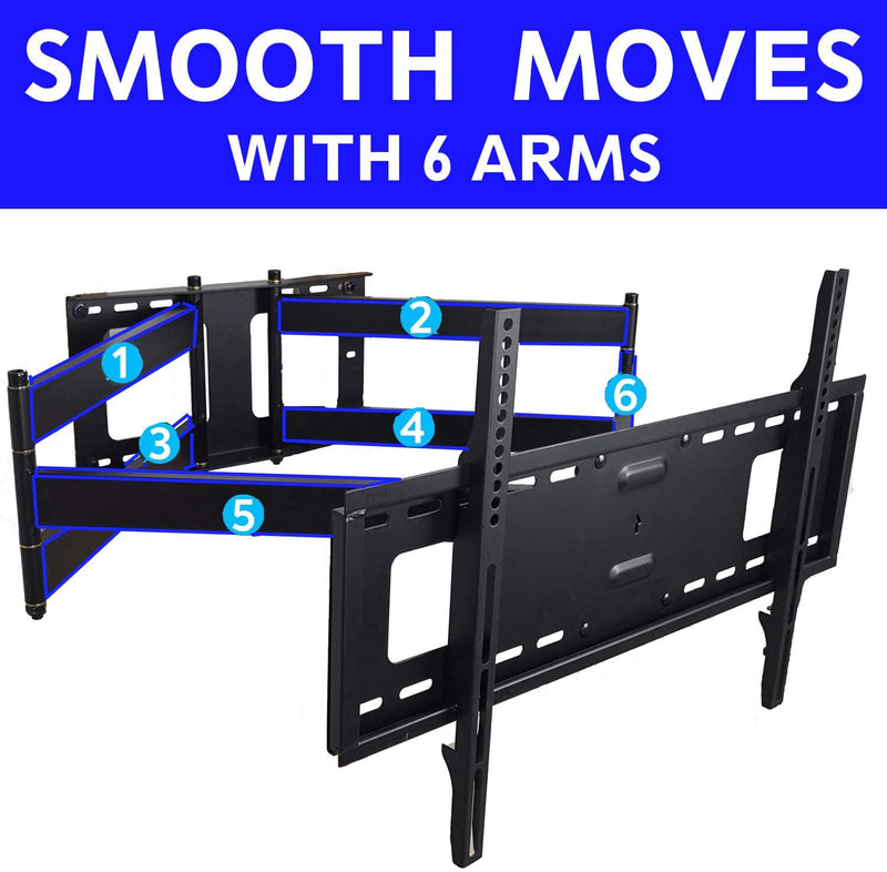 TV Mount,Dual Articulating 43 inch Long Arm Full Motion TV Wall Mount,Fits 50-100 Inch TV, VESA800x600mm & 8ft HDMI HY9402-B