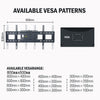 TV Mount,Dual Articulating 43 inch Long Arm Full Motion TV Wall Mount,Fits 50-100 Inch TV, VESA800x600mm & 8ft HDMI HY9402-B