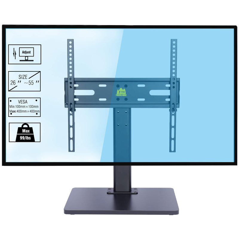 Universal TV Stand with Wooden Base for 32-55" TVs-Height Adjustment Stand Mount,Holds 99lbs,VESA 400x400mm