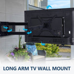 Long Arm TV Wall Mount,Full Motion TV Monitor Arm Mount Bracket with 43" Articulating Arm,Fits 22 to 55 Inch Flat/Curve TVs & Monitors-HY9417-B