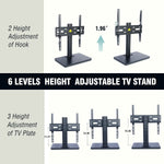 Universal TV Stand with Wooden Base for 32-55" TVs-Height Adjustment Stand Mount,Holds 99lbs,VESA 400x400mm