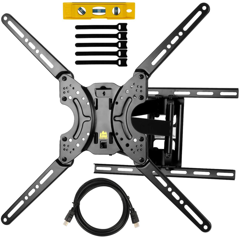 Full Motion TV Wall Mount Dual Swivel Articulating Tilt 6 Arms TV Bracket for 37-70" LED, OLED, 4K Flat/Curved TVs with VESA Max 600x400mm-Holp Up to 132lbs