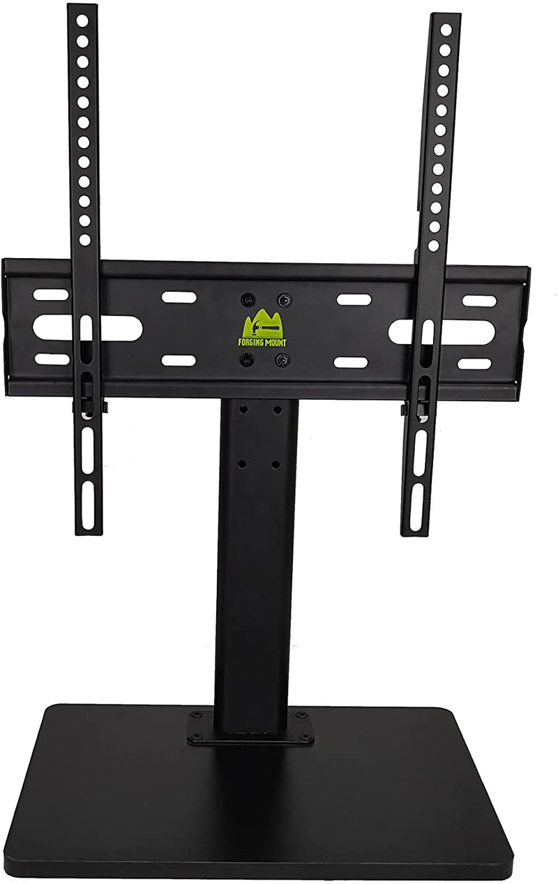 Wooden Base Swivel TV Stand-Universal Tabletop TV Base for 32 to 55 Inch OLED LED LCD TVs-Height Adjustable TV Mount Stand with Wire Management, Holds up to 99lbs, VESA 400x400mm(Max)